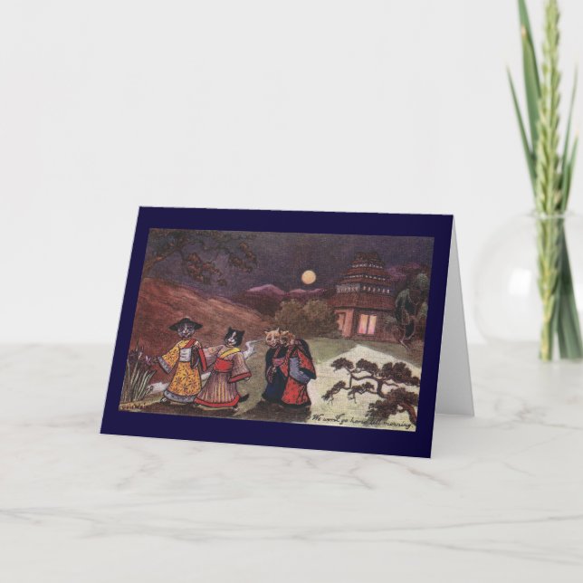 Carte Les chats dans des kimonos prennent la balade de (Devant)