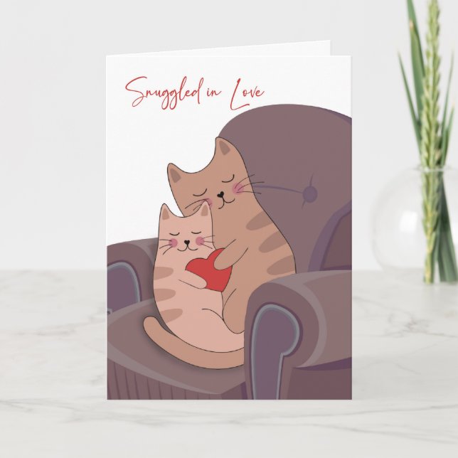 Carte Les chats de Saint Valentin bousculés d'amour (Devant)