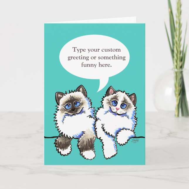 Carte Les Chats Ragdoll Parlent Votre Salutation Personn (Devant)