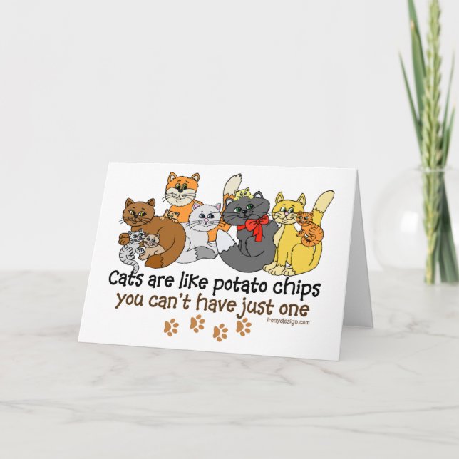 Carte Les chats sont comme des chips (Devant)
