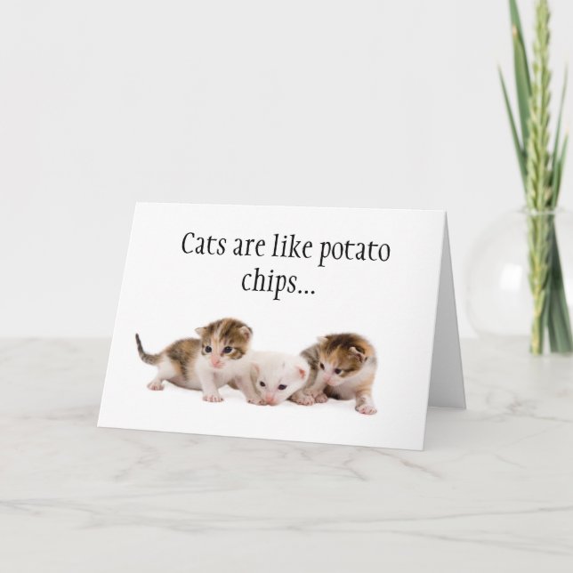Carte Les chats sont comme des chips de pommes de terre  (Devant)