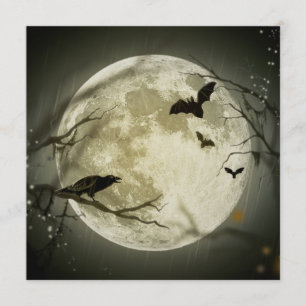 Carte Les chauves-souris sur la lune à l'Halloween