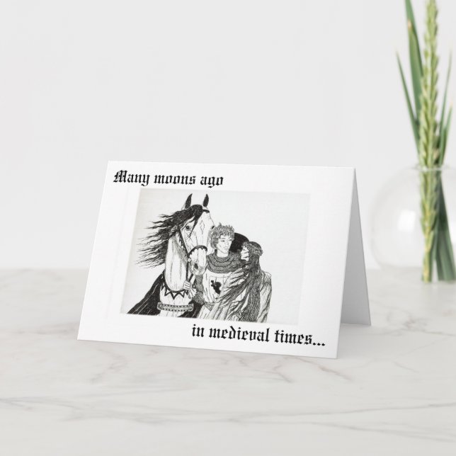 Carte "Les chevaliers courtisaient les jeunes filles" (Devant)