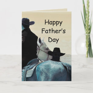 Carte Les chevaux et les cow-boys chevauchent vers le so