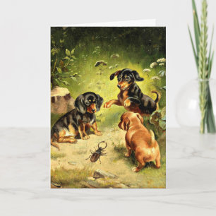 Carte Les chiots de Dachshund en jeu
