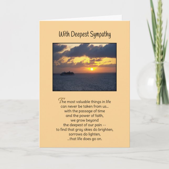 Carte Les choses les plus précieuses...Sympathie (Devant)