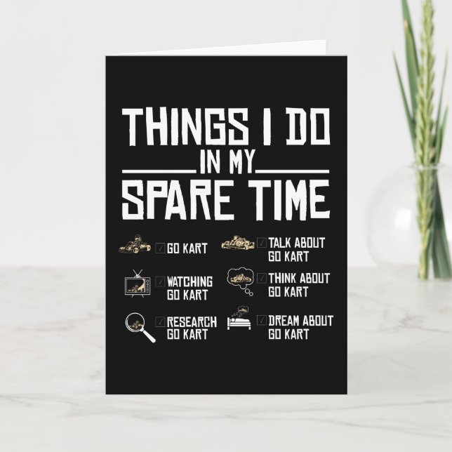 Carte Les Choses Que Je Fais Dans Mon Temps De Rechange, (Devant)