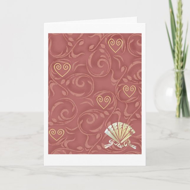 Carte Les coeurs d'or pensant à vous cardent (Devant)