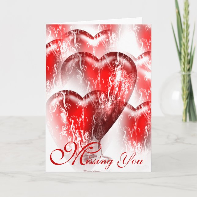 Carte Les coeurs Eau-Éclaboussés vous manquant cardent (Devant)