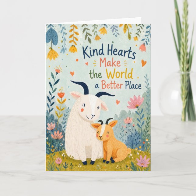 Carte Les cœurs gentils rendent le monde meilleur petits (Devant)