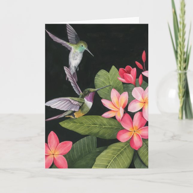 Carte Les colibris de la Plumeria (Devant)