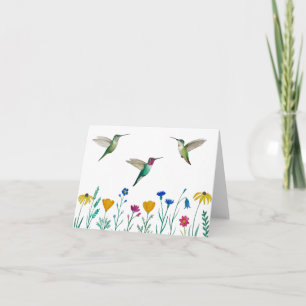 Carte Les colibris et Fleurs sauvages d'Anna