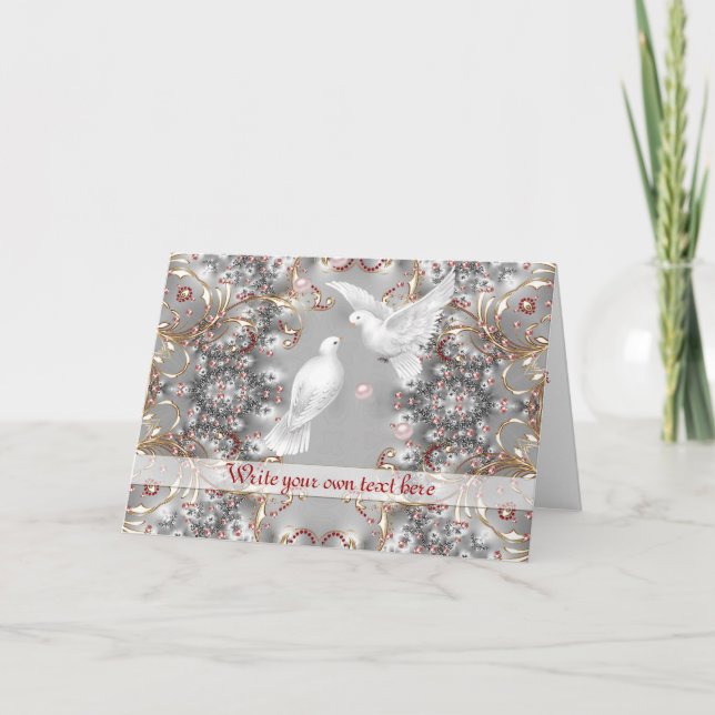 Carte Les colombes romantiques en amour pour le Mariage  (Devant)