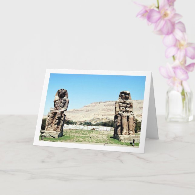 Carte Les Colosses de Memnon, Louxor, Égypte (Orchidée)
