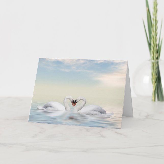 Carte Les cygnes qui aiment (Devant)