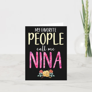 Carte Les enfants m'appellent Nina Fleurs Florales