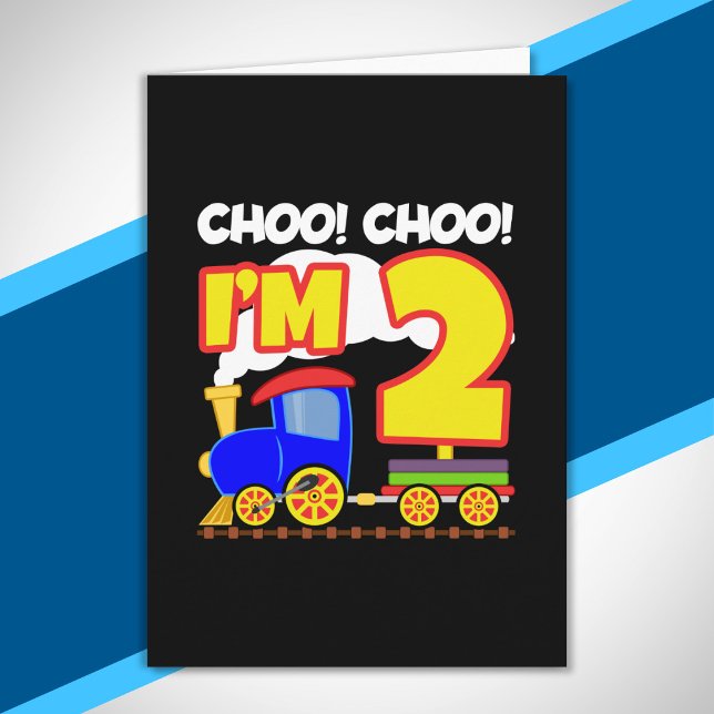 Carte Les enfants Train Choo Choo 2ème anniversaire Choo (Créateur téléchargé)