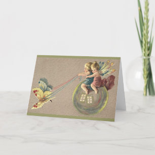 Carte Les fées à cheval sur une bulle