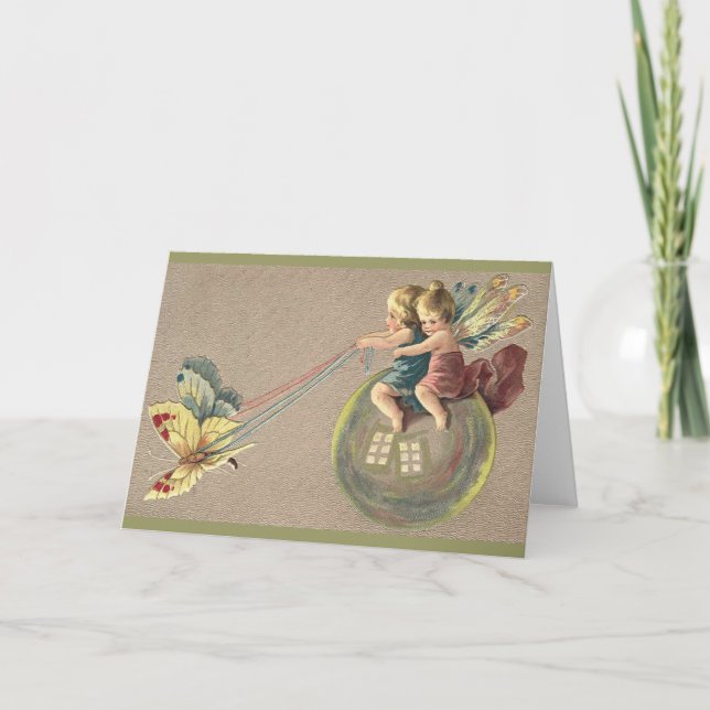 Carte Les fées à cheval sur une bulle (Devant)
