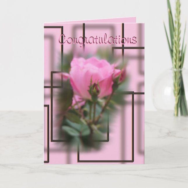 Carte Les félicitations roses de coup de grâce font (Devant)