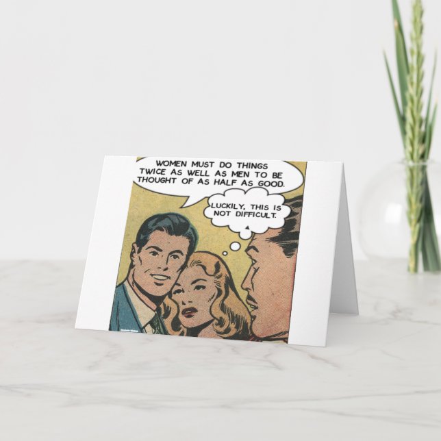 Carte Les femmes travaillent deux fois plus que les homm (Devant)