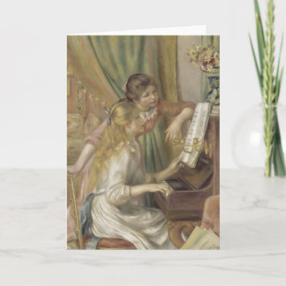 Carte Les filles à la peinture impressionniste de piano