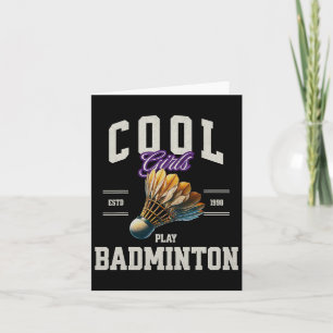 Carte Les filles Cool de Badminton Jouent aux femmes Vol