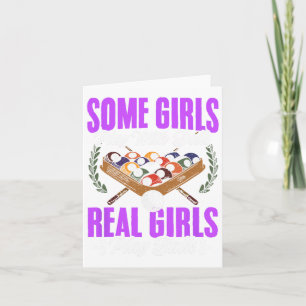 Carte Les Filles Jouent Avec Snooker Pool Joueurs Girl B