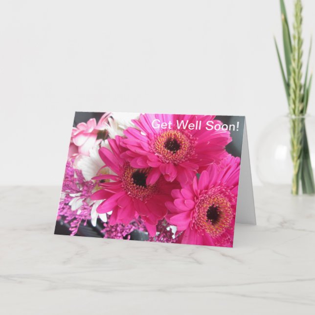 Carte Les fleurs roses obtiennent bien bientôt (Devant)