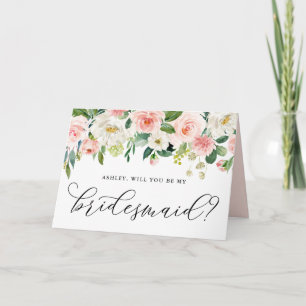 Carte Les Fleurs Roses Romantiques Serez-Vous Ma Porte-M