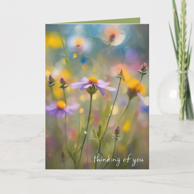 Carte Les Fleurs sauvages fantasques pensent à vous (Devant)