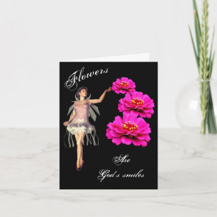Carte Les fleurs sont les sourires de Dieu Inspirational