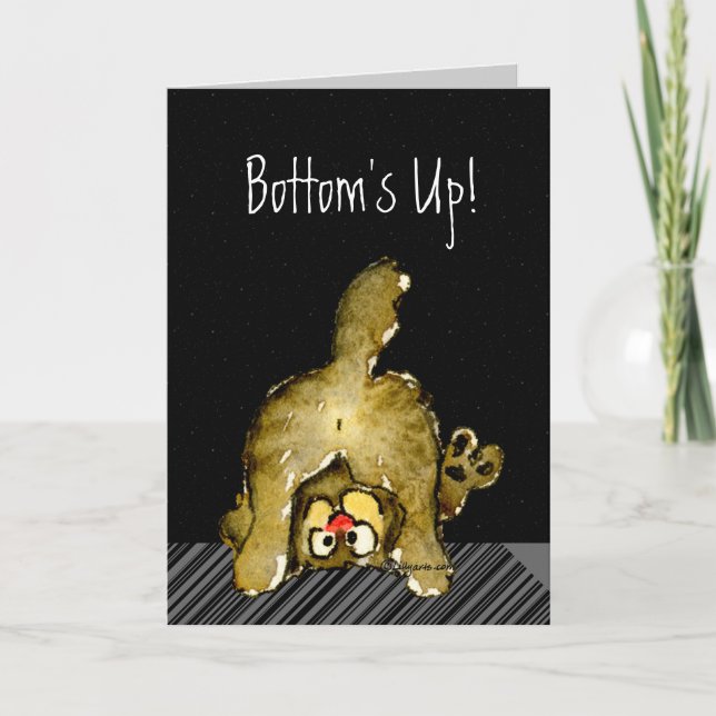 Carte Les fonds de chat de félicitations vers le haut de (Devant)