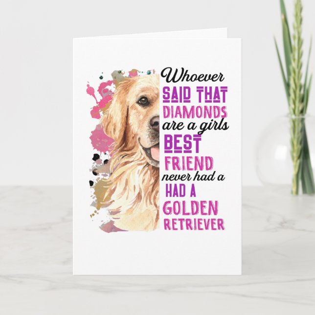 Carte Les golden retrievers sont le meilleur ami d'une f (Devant)