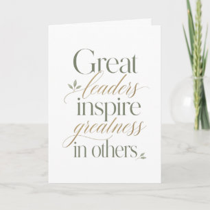 Carte Les Grands Dirigeants Inspirent la Grandeur chez l