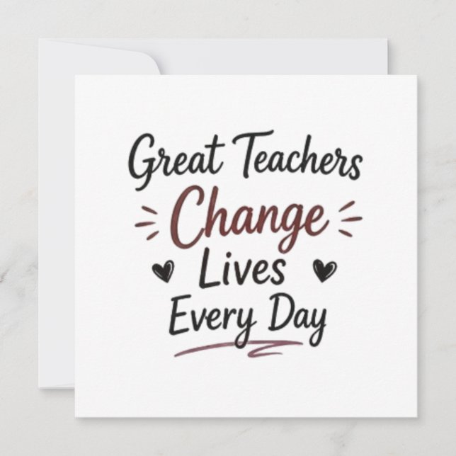 Carte Les Grands Enseignants Changent des Vies Chaque Jo (Devant)