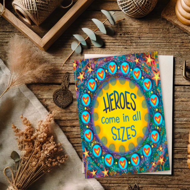 Carte Les héros viennent dans toutes les tailles Merci I (Créateur téléchargé)