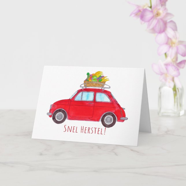 Carte Les Hollandais vont bien Red Retro Fiat 500 (Orchidée)