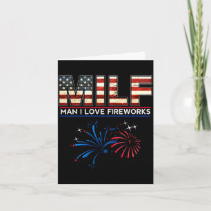 Carte Les hommes aiment les feux d'artifice drôle patrio