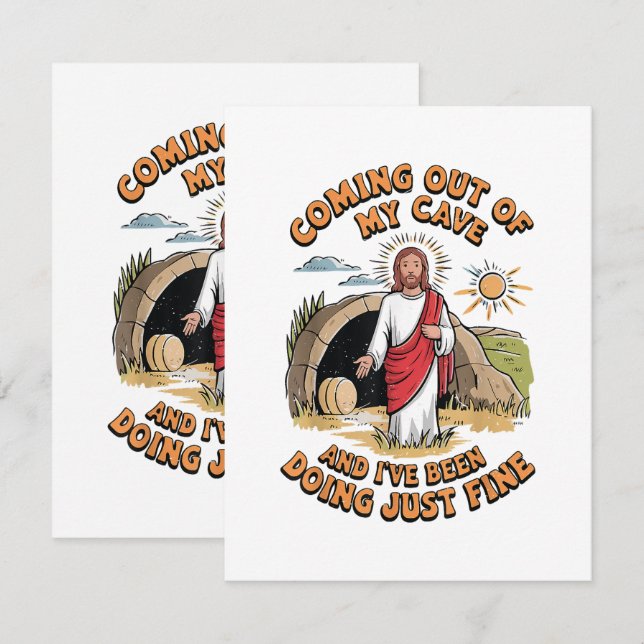 Carte Les hommes Jésus sortant de ma grotte (Devant / Derrière)