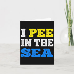 Carte Les hommes urinent dans la mer, performance drôle