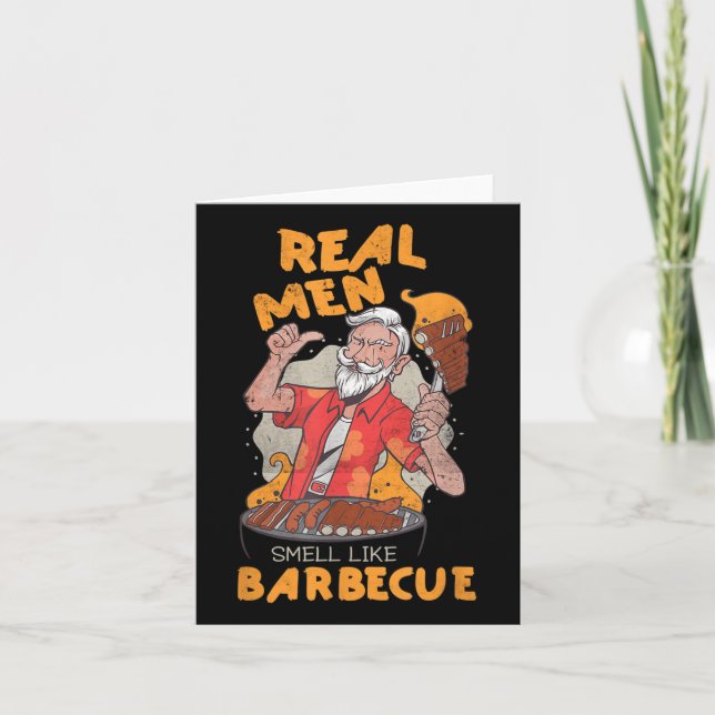 Carte Les Hommes Vraiment Sentent Comme Barbecue Grill D (Devant)