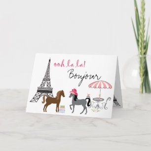 Carte Les Jolies Ponies Paris Horse Greeting Card