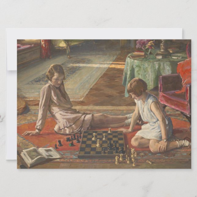 Carte Les joueurs d'échecs (par John Lavery) (Devant)