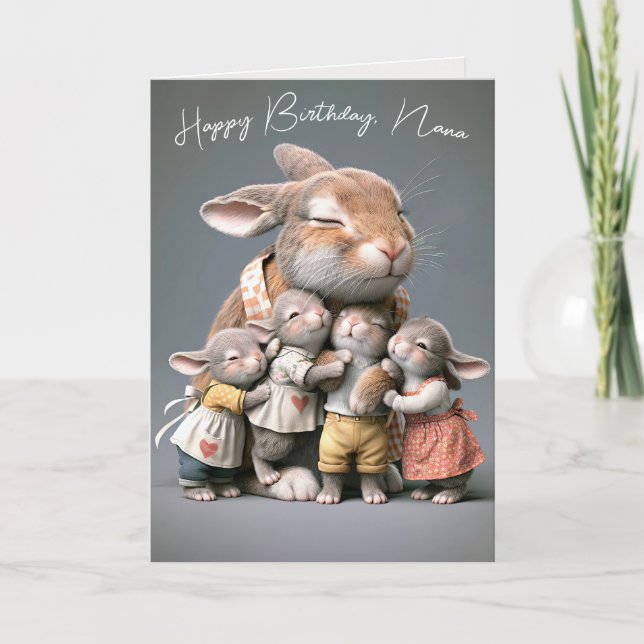 Carte Les lapins d'anniversaire de Nana (Devant)