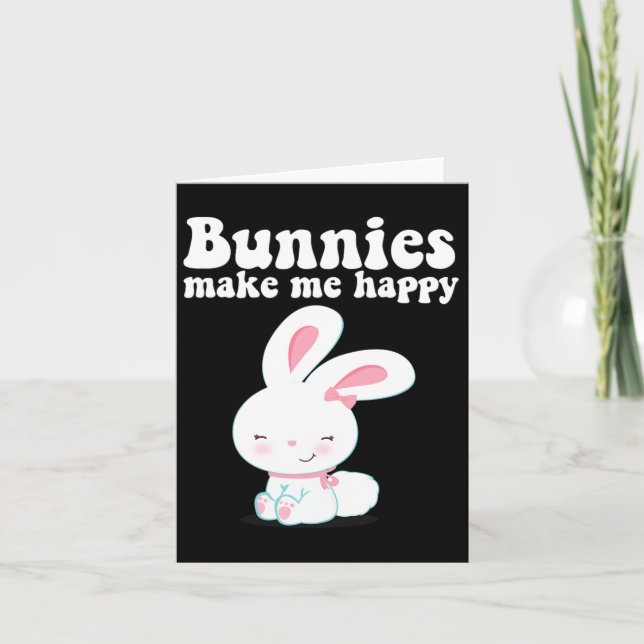 Carte Les lapins me rendent heureuse, petite fille, enfa (Devant)