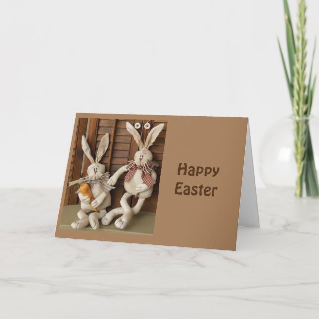 CARTE LES LAPINS MIGNONS VOUS DISENT "JOYEUSES PÂQUES" ! (Devant)