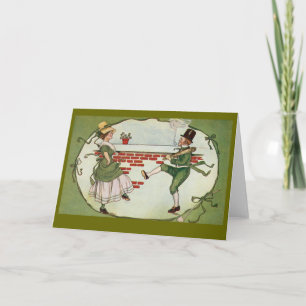 Carte Les Leprechauns dansent la Saint-Patrick Vintage
