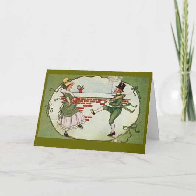 Carte Les Leprechauns dansent la Saint-Patrick Vintage (Devant)