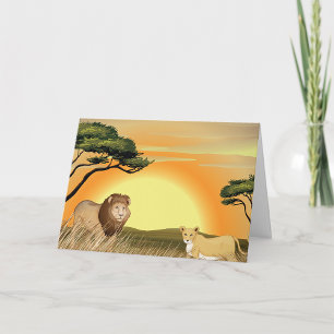 Carte Les Lions Dans La Nature